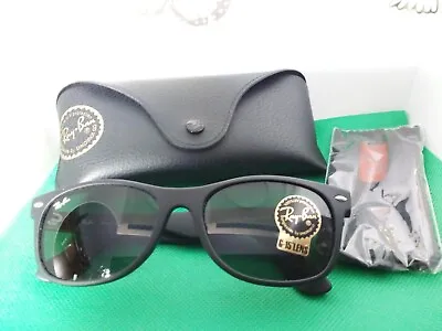 Ray-Ban Wayfarer Rubber Black RB2132  622  Unisex Sunglasses G-15 Lenses SALE • $105