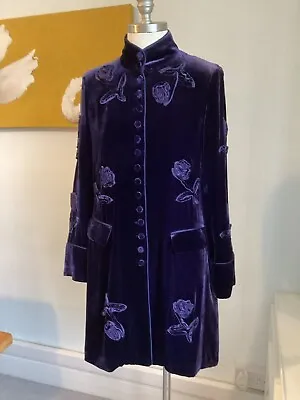 Vintage Velvet Coat Size 12 Jacket Opera Witchery Victoriana By Shircket • £95