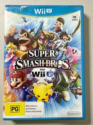 Super Smash Bros Wii U Nintendo Wii U No Manual PAL - Free Tracked Postage ✅ • $14.95