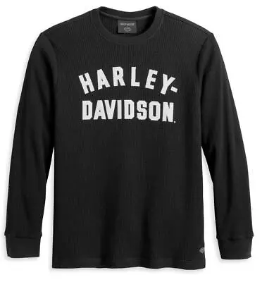 M Nwt GENUINE HARLEY DAVIDSON Black Waffle Thermal Long Sleeve Shirt • $60