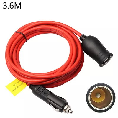 3.6M 12V Car Cigarette Lighter Socket Extension Cable Cord Power Fused Plug Lead • £9.57