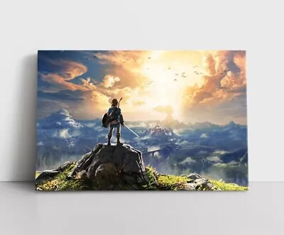 The Legend Of Zelda Breath Of The Wild Framed Canvas Wall Art Print Gamer Decor • $40.99