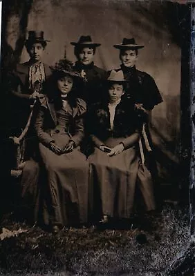 RPPC TINTYPE Attractive Post-Civil War BEAUTIFUL WELL DRESSED ETHNIC WOMEN!!! • $24