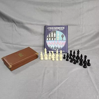 Chessmen By Lowe Vintage 1945 Tournament  31 Pieces Case W/ Chess History Book • $19.99