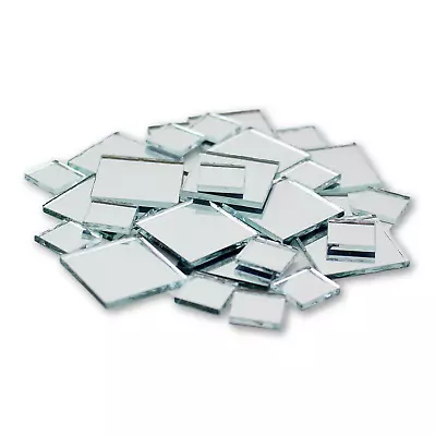 Small Mini Square Craft Mirrors 0.5 & 1 Inch 25 Pieces Mirror Mosaic Tiles • $5.59