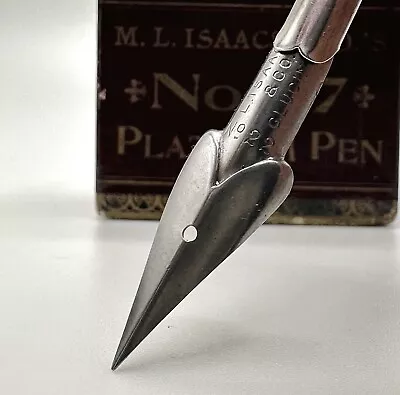 Vtg Leon Isaacs & Co No.22 Glucinum Pen Nib Extra Rare Dip Pen Nib Spear Heart • $12