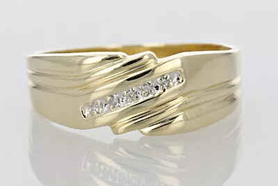 0.03ctw Round Cut Diamond Prong Set Wedding Band Ring 10k Yellow Gold Size 12.5 • $314.99