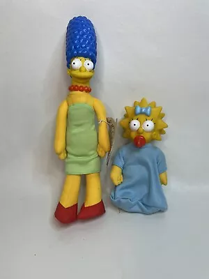 1990 The Simpsons Baby Maggie Plush Doll Plastic Head And Burger King Marge Doll • $20