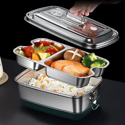 £66.27 • Buy Stainless Steel Bento Lunch Food Box Container Large Metal Bento Lunch Box 
