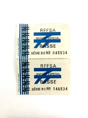 Rare Pair Brazilian Vintage Railroad Tickets Rio Railway 1980's RFFSA RR Train • $19