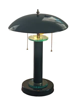 80s Bankers Desk Lamp Hunter Green Postmodern Memphis VTG Style Retro Metal Dome • $48.68