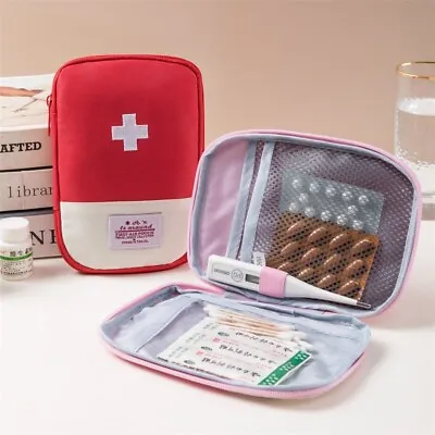 Red First Aid Carry Kit Bag - Case Box Pouch - Medical Emergency Survival Empty • £3.99