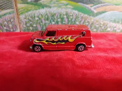 Vintage Flame Bubble Window Van Toy Die Cast Red Van Hong Kong  • $5