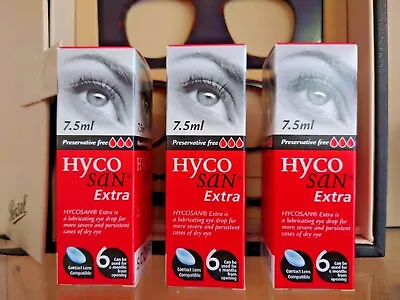 £22.49 • Buy Hycosan Extra 3x Pack Preservative Free DRY Eye Drops RECOMMENDED BY OPTICIANS