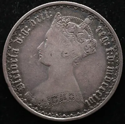 Kappyscoins G6086  Great Britain 1856  Queen Victoria Silver Two Shilling Florin • $49.99