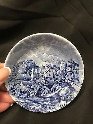  Scenes After Constable  By W H GRINDLEY - 10cm Blue & White Plate - VGC • £4.99