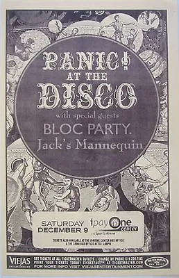 Panic! At The Disco/ Bloc Party /jack's Mannequin 2006 San Diego Concert Poster • $31.08