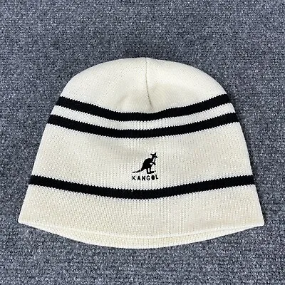 Kangol Beanie Winter Hat Stocking Cap Cream Black Knitted Kangaroo Made In USA • $19.97