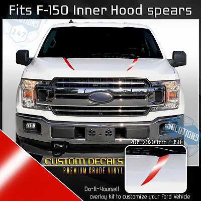 For 2015-2020 Ford F-150 F150 Hood Spears Inner Stripe Decals - Glossy Matte • $17.60