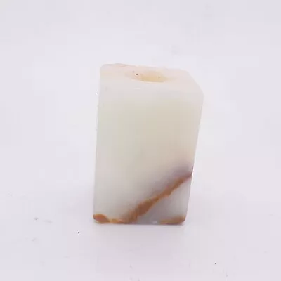 Vintage Quartz Candle Holder Rectangular Heavy 2.5  Brown/beige  • $19.99