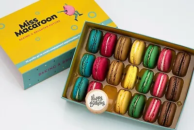 Birthday Macaroons Gift Box Of Handmade Biscuits Macarons Gluten-Free Gifts • £20.95
