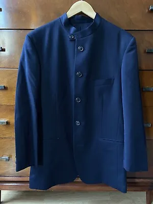 $175 • Buy Issey Miyake MEN Navy Blue Button Up Suit Jacket