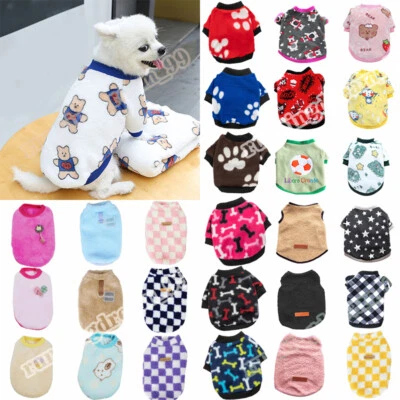 $3.22 • Buy Small Pet Dog Warm Fleece Vest Clothes Coat Puppy Shirt Sweater Winter Apparel