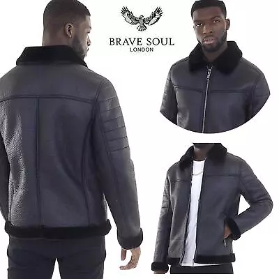 Brave Soul Mens Jacket Padded Fur Collar Warm Coat For Men Winter • £49.99