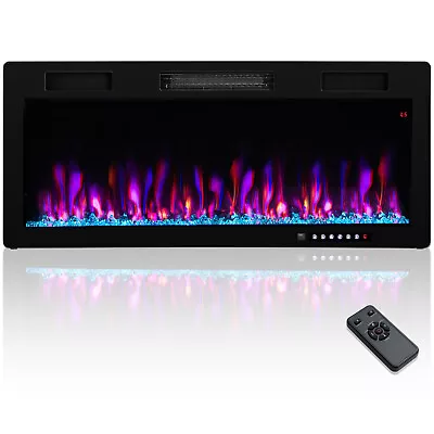 40  Linear Electric Fireplace W/ Multi-Color Flame 1500W Recessed Wall-Mounted • $179.99