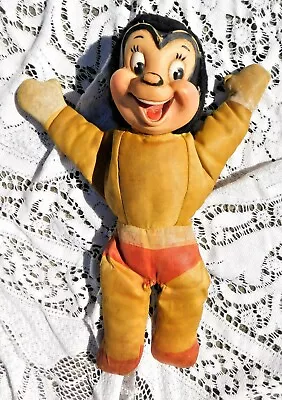 Vintage 1950's Plush Mighty Mouse Doll / Toy 11.5  Rubber Face • $49.99