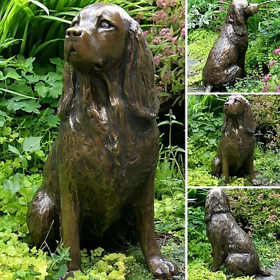 Springer Spaniel Statues Garden Resin Animal Dog Sculpture Yard Lawn Decoration • £14.20