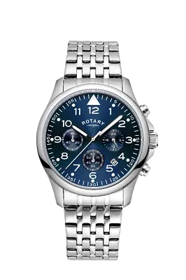 Rotary Mens Watch With Blue Dial And Silver Bracelet GB00475/52 • £119.99