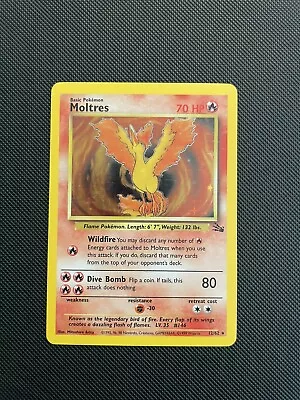 1999 Pokémon TCG - Moltres #12/62 Fossil Unlimited Vintage Holo - EX/NM • $27