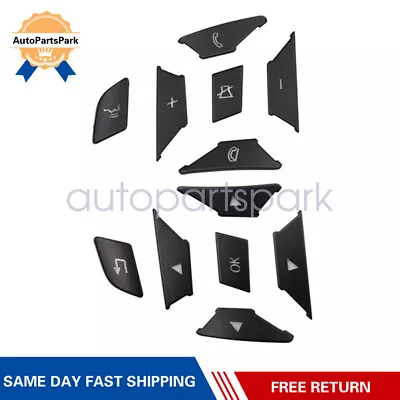 Black Steering Wheel Button Trim For Mercedes Benz SL65 A45 A180 A200 C63 12-17 • $16.29