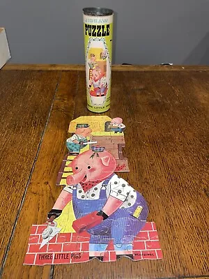 Vintage HG TOYS Three Little Pigs Jigsaw Puzzle #418 Can 1960's • $5
