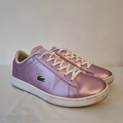 Lacoste Carnaby Evo 218 Trainer Sneaker Shoe Pink UK 4 • £25