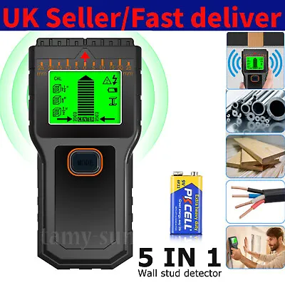 Stud Finder Wood Metal Pipe Sensor Wire Detector Electric Wall Scanner 5 In 1 • £13.23