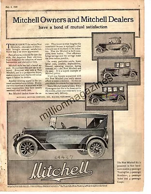 1920 Mitchell Four Models Original Ad From Colliers  - Rare - Racine WI • $20.30