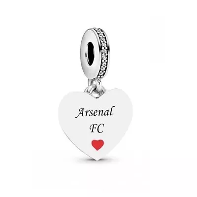 £17.99 • Buy Arsenal Football Heart Charm 💜 925 Sterling Silver Gift