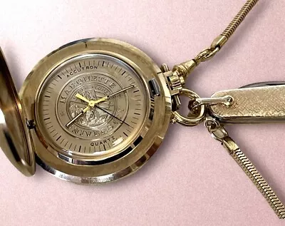 BULOVA Vintage ACCUTRON MARQUETTE UNIVERSITY POCKET WATCH Knife & Watch Chain • $99