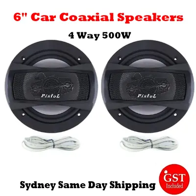 500W 6  Inch Car Coaxial Speakers 4-Way Stereo Super Bass Audio Cable Subwoofer • $49.85