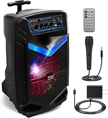 Pyle 400W Rechargeable Outdoor Bluetooth Speaker Portable PA System W/ 8? Subwoo • $57.99