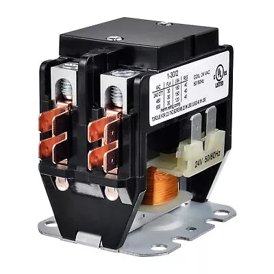 2 Poles FLA 30 Amp Coil 24 VAC Air Conditioner Condenser Compressor Contactor... • $22.39