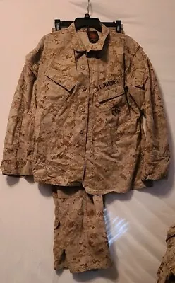 USMC MARPAT Uniform DESERT SET Combat Shirt Pant MEDIUM REGULAR • $60