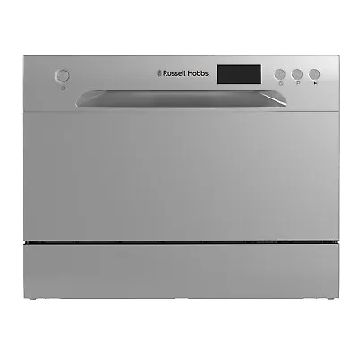 Russell Hobbs RHTTDW6S Silver Table Top Dishwasher With 6 Programmes 6 Settings • £249.99