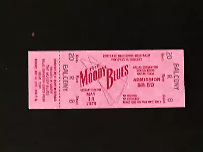 Original Moody Blues Concert Ticket Dallas Convention Center 1979 Valentine Pink • $67.44
