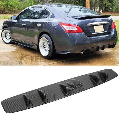 For Nissan Maxima Carbon Fiber Rear Lip Bumper Diffuser Shark 7 Fins Spoiler Kit • $49.11