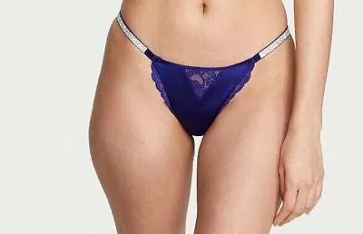 Victorias Secret Blue Night Ocean Shine Strap Lace Inset Cheeky Panty Silky Body • $39.99