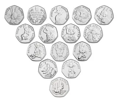 Beatrix Potter Fifty Pence 50p Coins Jemima Peter Rabbit Circulated • £1.94
