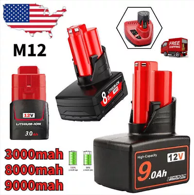 For Milwaukee For M12 LITHIUM 9.0Ah Extended Capacity Battery 9.0AH 6.0AH • $38.99